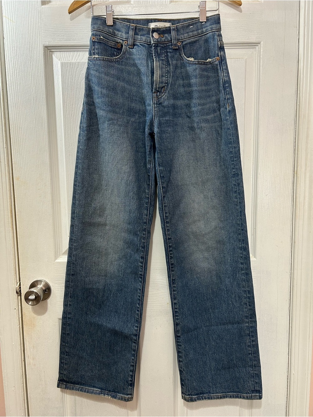 Madewell Perfect Vintage Wide Leg Jean Womens Sz 25 Medium Wash High Rise Denim